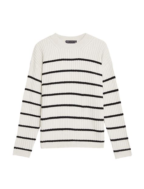 Buy Ribbed Striped Knitted Jumper at Marks & Spencer
