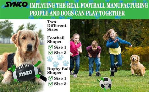 Buy Synco Football with Holding Loops Dog Ball Size 3| Dog Toy| Dog ...