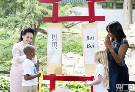 彭丽媛和米歇尔给在美国的熊猫宝宝起名“贝贝”_央广网