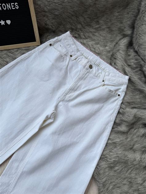 Structured White Wide-leg Denim - Greystones