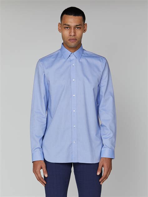 Men's Sky Blue Long Sleeve Oxford Formal Shirt | Ben Sherman