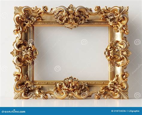 Ornate Gold Picture Frame with Intricate Baroque Details Stock ...