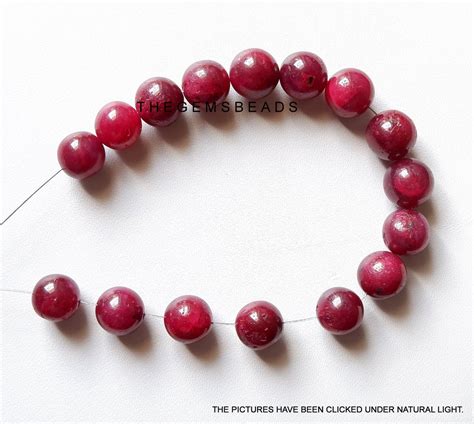 Buy 9MM RUBY ROUND BEADS, Natural African Ruby Beads, 9MM Ruby Beads ...