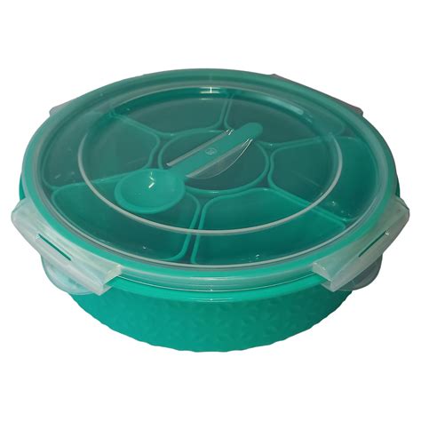 Buy Rajsee Elegant Round Masala Box, 7 Section Spice Box Set, Teal ...