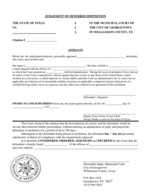 2007-2026 Form TX Judgement of Deferred Disposition - City of ...