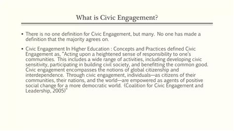 Presentation on the Role of Civic Engagement and Service Learning in ...