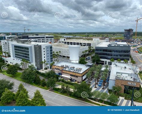 An Aerial Photo of Lake Nona`s Town Center with a Marriott Courtyard ...