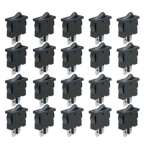 Electronic Spices T85 4A 250V Black Color 2 Pin Rocker Switch Pack of ...
