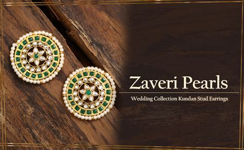ZAVERI PEARLS Pink & Green Stones Metal Base Metal Pearls Flower ...