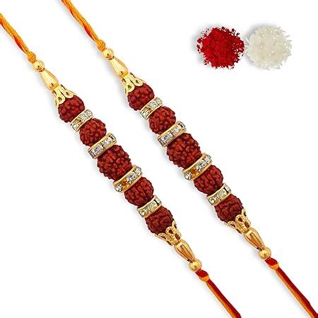 iberry's Rakhi Gift Pack with Set of 2 Rudraksh Rakhi, Greeting Card ...