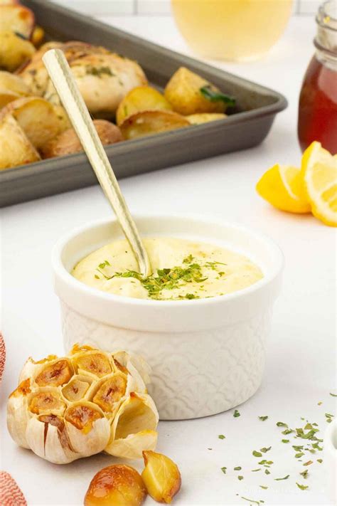 How To Make Lemon Garlic Aioli With Roasted Garlic