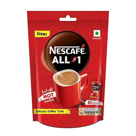 Nescafe All In One Powder Coffee Sharebag, 160 Gram (Pack Of 10 Sachets ...