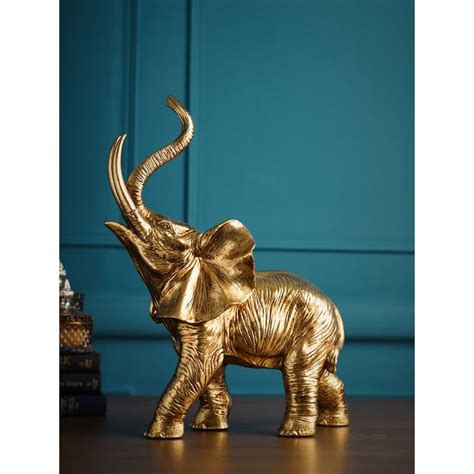 Buy Pure Home + Living Gold Polyresin Elephant Online