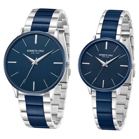 Buy Online Kenneth Cole Quartz Analog Blue Dial Stainless Steel Strap ...
