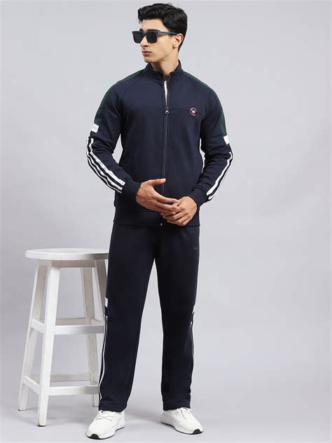 Buy Men Navy Blue Plain Tracksuit Online in India - Monte Carlo