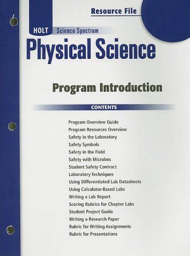 Science Spectrum, Grade 9 Program Introduction Resource File: Holt ...