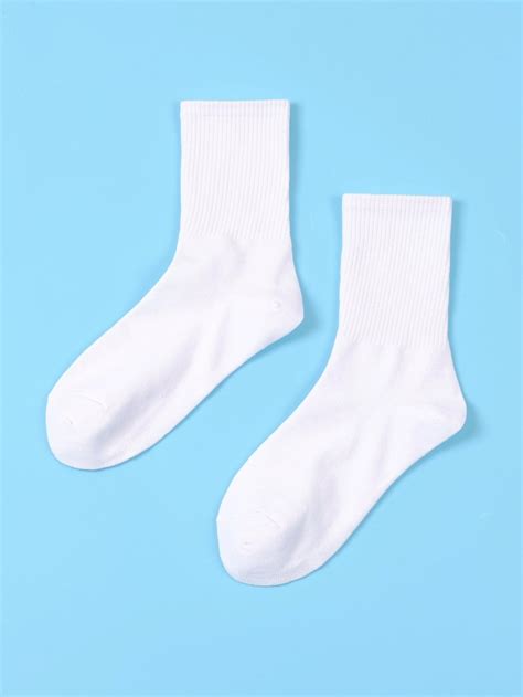 Men Solid Crew Socks | Crew socks, Socks, White knee high socks