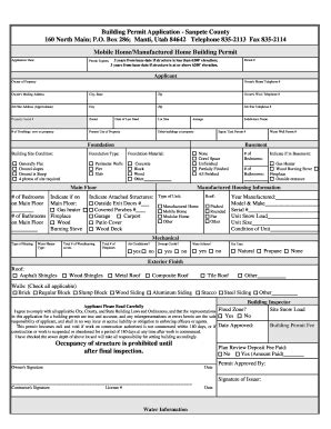 Sanpete County Building Permit - Fill Online, Printable, Fillable ...