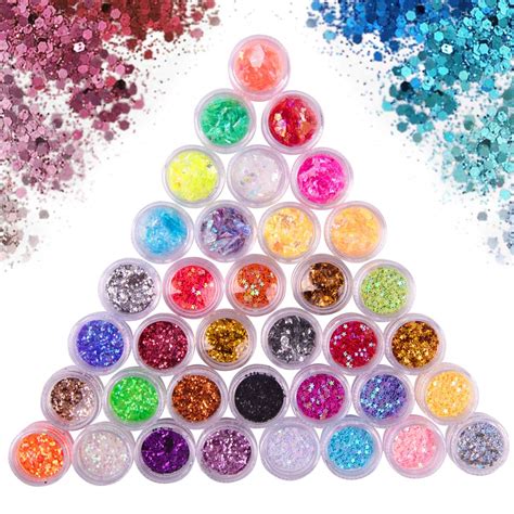 FAMEZA Holographic Chunky Glitter, 36 Boxes Total 180g Festival Craft ...