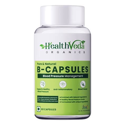 Health Veda Organics B Capsules | 60 Veg Capsules | Maintains Blood Pr
