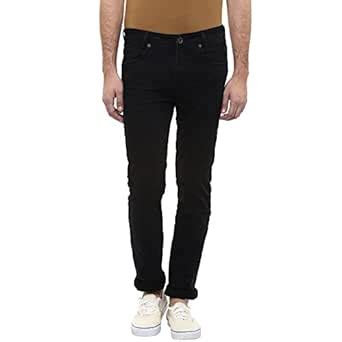 Mufti Mens Black NARROW FIT Mid Rise Jeans (28) : Amazon.in: Fashion