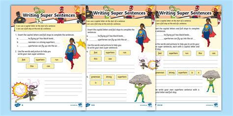 Super Sentences Writing Homework (teacher made) - Twinkl