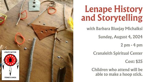 Lenape History and Storytelling with Barbara Bluejay Michalksi, 13475 ...