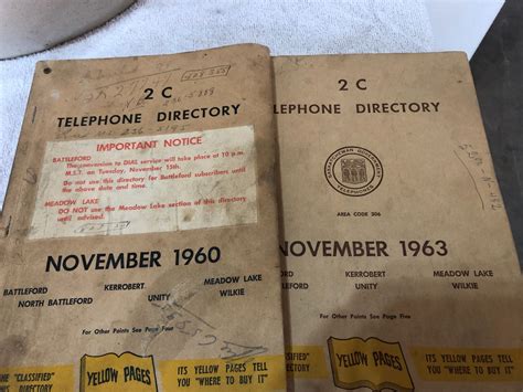 North Battleford 1960 + 1963 telephone directory