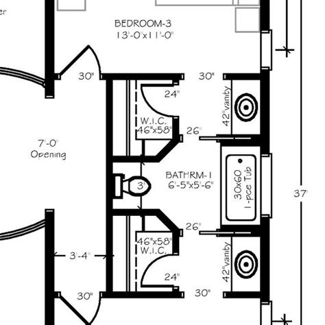 jill bathroom layout - Jack-and-Jill Bathroom Layouts: Pictures ...