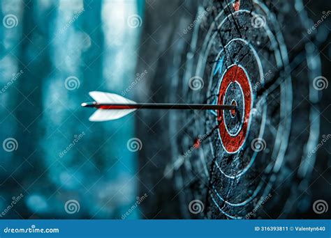 Close Up of Arrow Hitting the Bullseye. Generative AI Stock Image ...