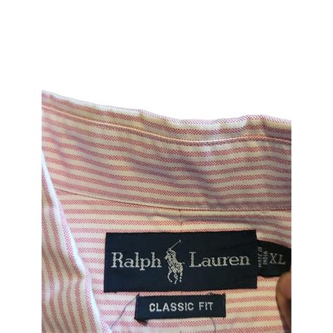 Polo Ralph Lauren Classic Fit Striped Pink And White... - Depop