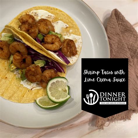 Shrimp Tacos with Lime Crema Sauce | Dinner Tonight