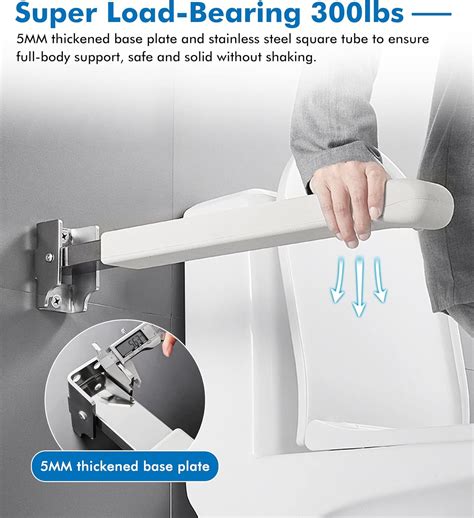 Buy ಫ್ಲಿಪ್ ಅಪ್ ಗ್ರಾಬ್ ಬಾರ್ 24.4in ಟಾಯ್ಲೆಟ್ ಗ್ರಾಬ್ ಬಾರ್ ಫೋಲ್ಡಿಂಗ್ ...