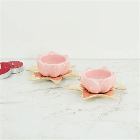 Buy Bleam Set of 2 Porcelain T-Light Holders from Home Centre at just ...
