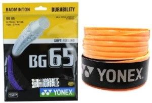 YONEX Combo of two - One 'BG 65' Badminton String Guage and one 'E tech ...