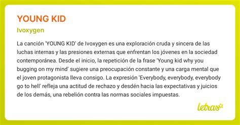 Significado de la canción YOUNG KID (Ivoxygen) - LETRAS.COM