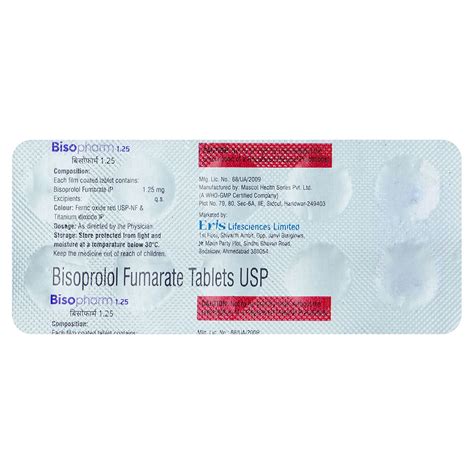 Bisopharm 1.25 Tablet | Uses, Side Effects, Price | Apollo Pharmacy
