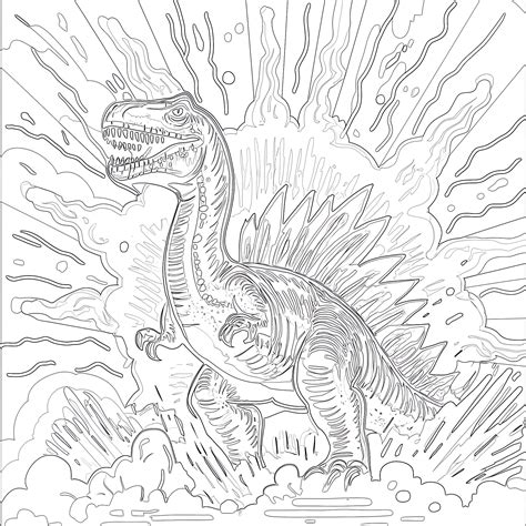 Dinosaur Coloring Pages Spinosaurus | Coloring Pages Mimi Panda
