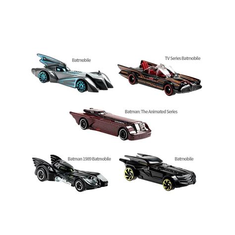 Buy Hot-Wheels Diecast 1:64 Scale - TV Series Batmobiles All 5 Online ...