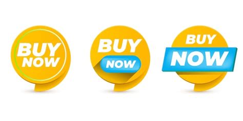 Buy now orange label and stickers set isolated | Premium Vector