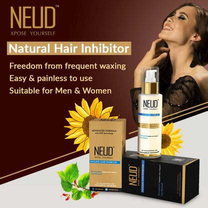 NEUD Natural Inhibitor for Unwanted Hair in Men & Women