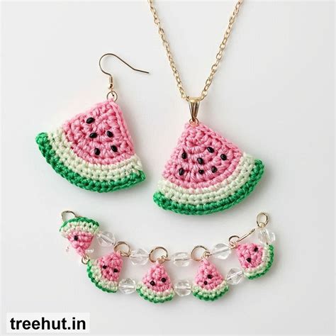Watermelon Crochet Jewelry Ideas and how to make them