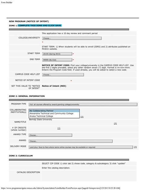 Fillable Online asa mnscu New Program Notice of Intent - Academic ...