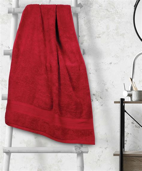 Soft Comfort 1Pc Bath Towel, Crimson Red|509 GSM Cotton|Air Rich Techn ...