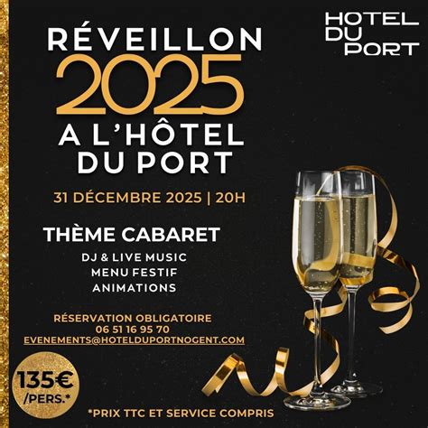 Réveillon du 31 Décembre – Dès 20h à l’Hôtel du Port ! , 8 rue du Port ...