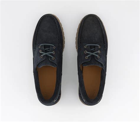 OFFICE Colorado Cleated Suede Boat Shoes Navy Suede - Men's Casual Shoes