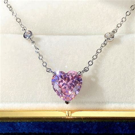 Buy Silver Plated Anti Tarnish American Diamond Studded Pink Heart ...
