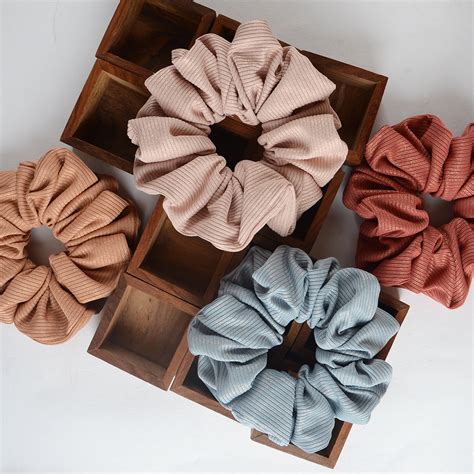 Trendy Hair Scrunchies Multicolour Set of 4 – Radhu & Kabby