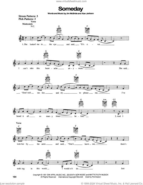 Someday sheet music for guitar solo (chords) (PDF)