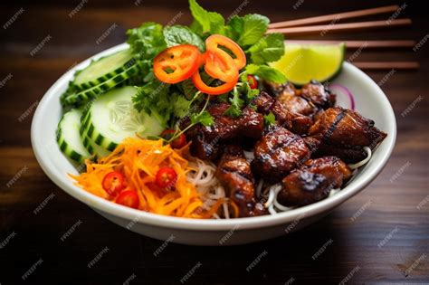 Premium Photo | Exotic Vietnamese Bun Thit Nuong Noodles